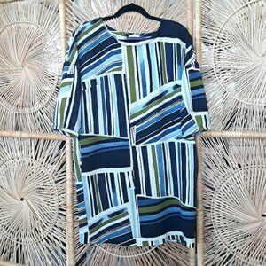 Anthropologie Abstract Printed Sack Dress with Texture